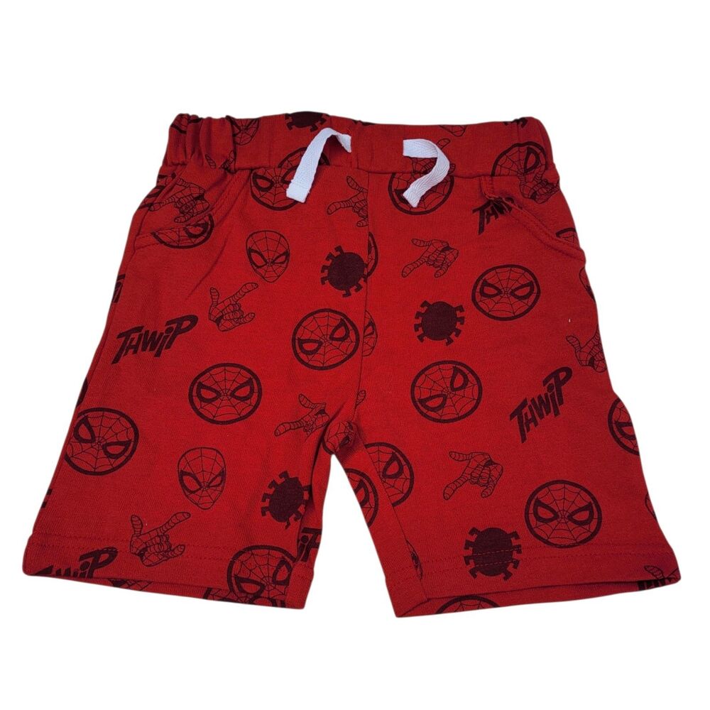Toddler Spider-Man Boys Shorts Cotton Blend  Black With Red Pull-On Size 3T NWOT